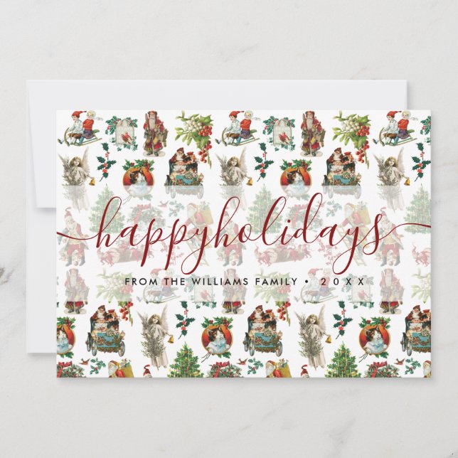 Navidad Vintage Retro Felices Fiestas (Anverso)