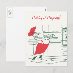 Navidad Vintage, Santa Claus Chef y Pavo