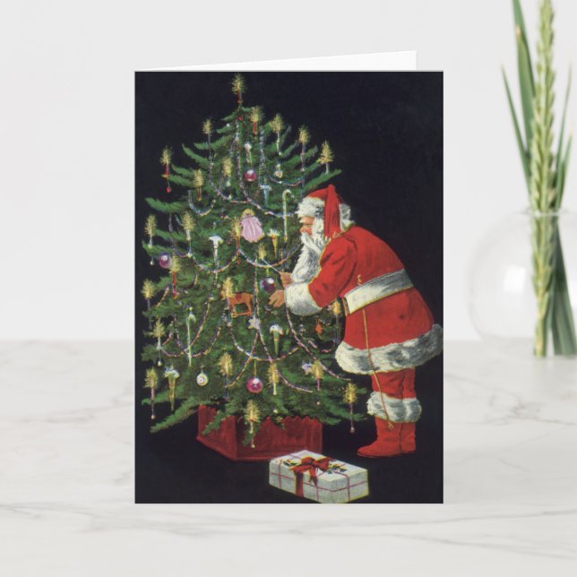 Navidad vintage, Santa Claus con regalos (Anverso)