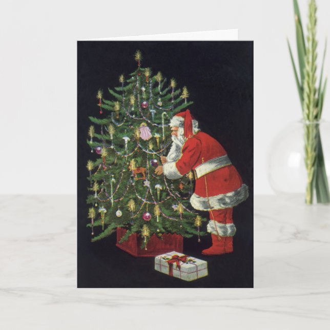 Navidad Vintage, Santa Claus con regalos (Anverso)