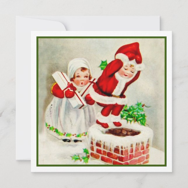 Navidad vintage Santa Claus Helper (Anverso)