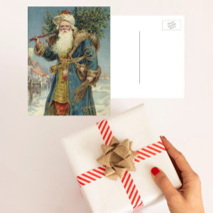 Navidad vintage, Santa Claus victoriano con árbol