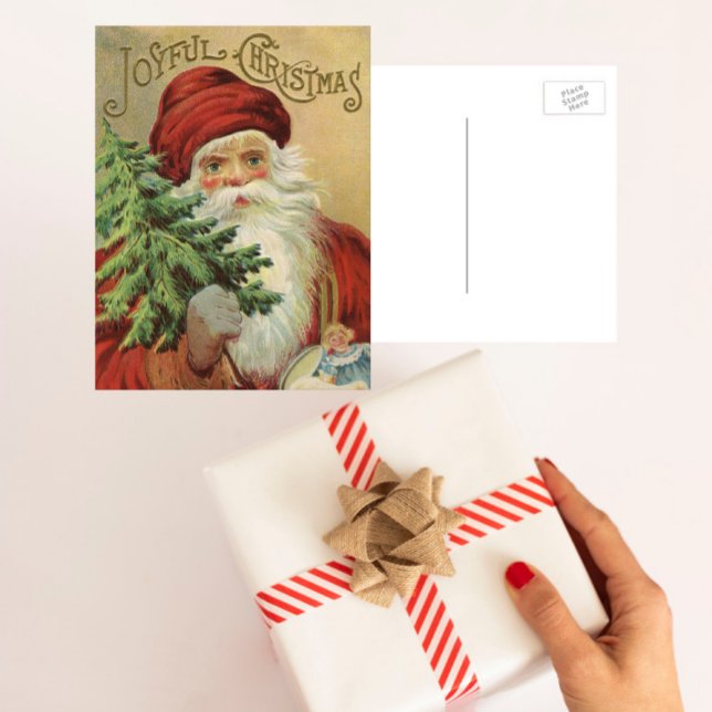 Navidad vintage, Santa Claus victoriano con árbol (Subido por el creador)
