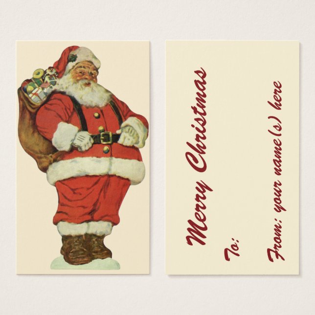 Navidad vintage, Santa Claus victoriano con juguet (Anverso y reverso)