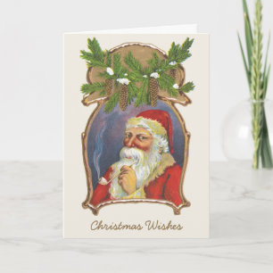 Navidad Vintage, Santa Claus Victoriano con pipa