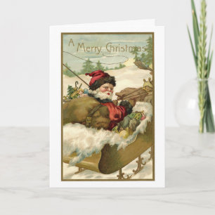 Navidad Vintage, Santa Claus Victoriano en Trineo