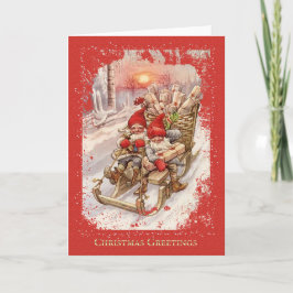 Navidad Vintage - Tarjeta de Felicitación