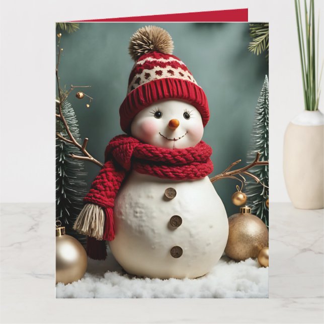 Navidad Vintage - Tarjeta de Felicitación Plegable (Anverso)