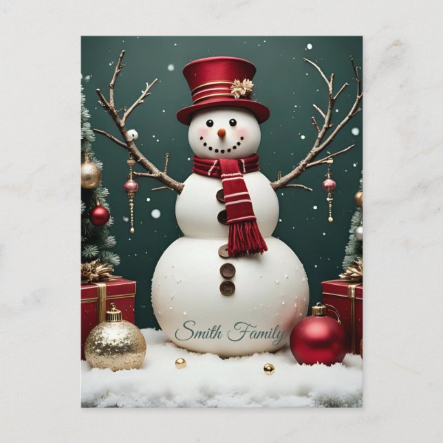 Navidad Vintage - Tarjeta de vacaciones  (Anverso)