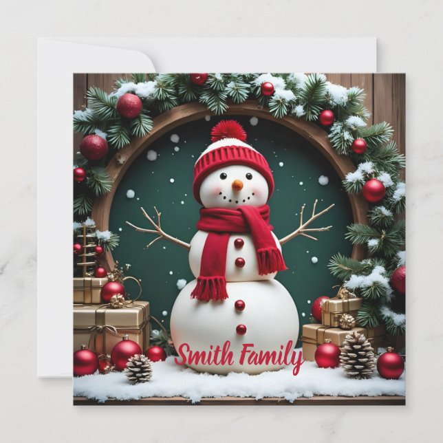 Navidad vintage - Tarjeta plana (Anverso)