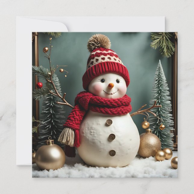 Navidad vintage - Tarjeta plana (Anverso)