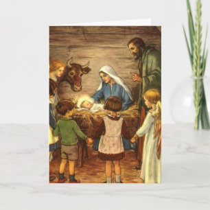 Navidad vintage, tarjetas fáciles de Personalizar