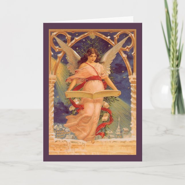 Navidad vintage, tarjetas fáciles de Personalizar (Anverso)