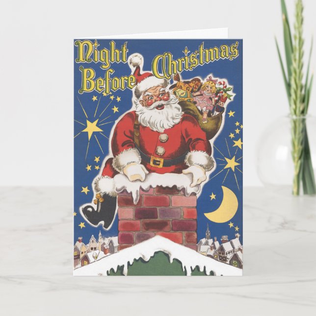 Navidad vintage, tarjetas fáciles de Personalizar (Anverso)