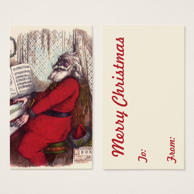 Navidad vintage, Thomas Nast Santa Claus Piano (Anverso y reverso)
