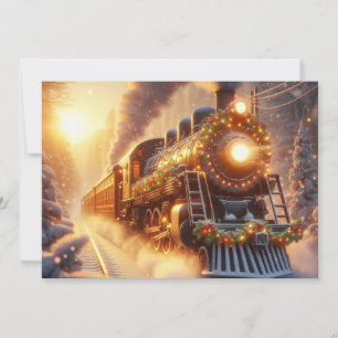 Navidad Vintage Tren Navideño Invernal Nevado