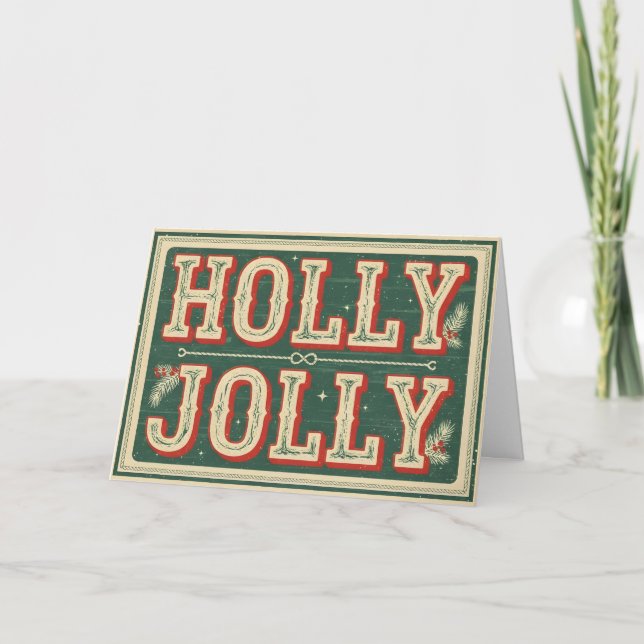 Navidad Vintage Western Holly Jolly (Anverso)