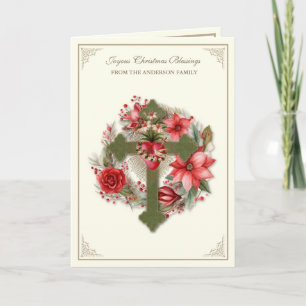 Navidad Virgen María Católica Corazón Poinsettias