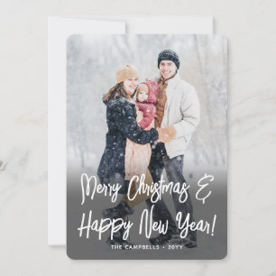 Navidad y Año Nuevo Escritura Blanca Cepillada 2 F