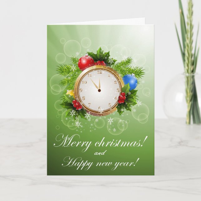 Navidad y Año Nuevo Feliz Decorativos (Anverso)