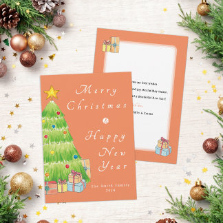 Navidad y Año Nuevo personalizados con acuarela