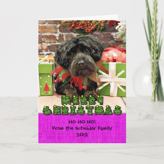 Navidad - YorkiePoo - Hannah (Anverso)