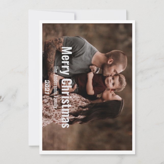 Navidades 1 foto tarjeta de vacaciones florales bo (Anverso)