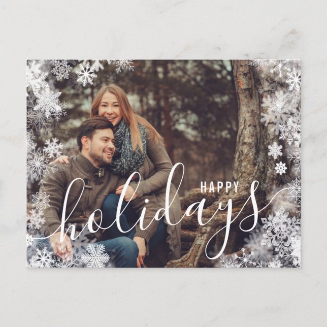 Navidades 1 Hielo de copo de nieve con tarjeta pos (Anverso)