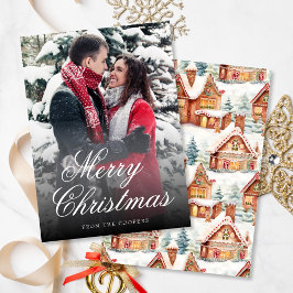 Navidades 1 Tarjeta de vacaciones del patrón de pa