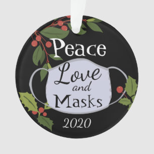 Navidades 2020: amor por la paz y adorno de máscar