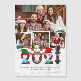 Navidades 2021 con máscaras de caras mudas y fotos