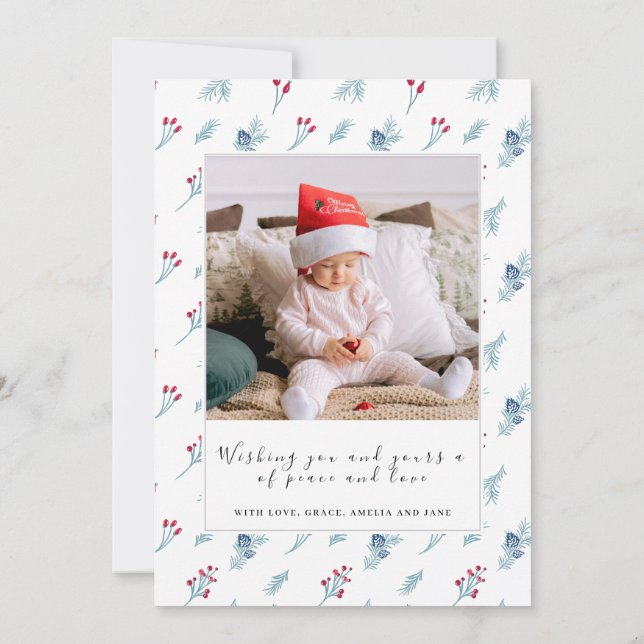 Navidades 2 tarjeta de vacaciones para familias de (Reverso)