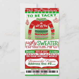 navidades 4x8 estilo de boleto Invitación de fiest