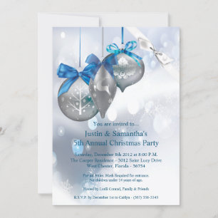 navidades 5x7 Invitación Ornamentos Snowflakes Nie