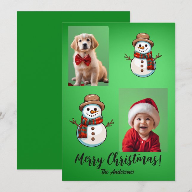 Navidades 6 niños, ¡Feliz Navidad! tarjeta de navi (Anverso / Reverso)