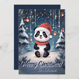 Navidades 6 panda, vacaciones felices, tarjeta de 