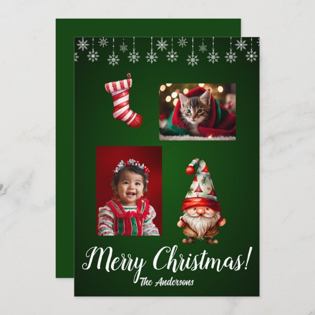 Navidades 7 hijos, ¡Feliz Navidad! tarjeta de navi (Anverso / Reverso)