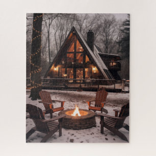 NAVIDADES A-FRAME CABIN HOUSE JIGSAW PUZZLE