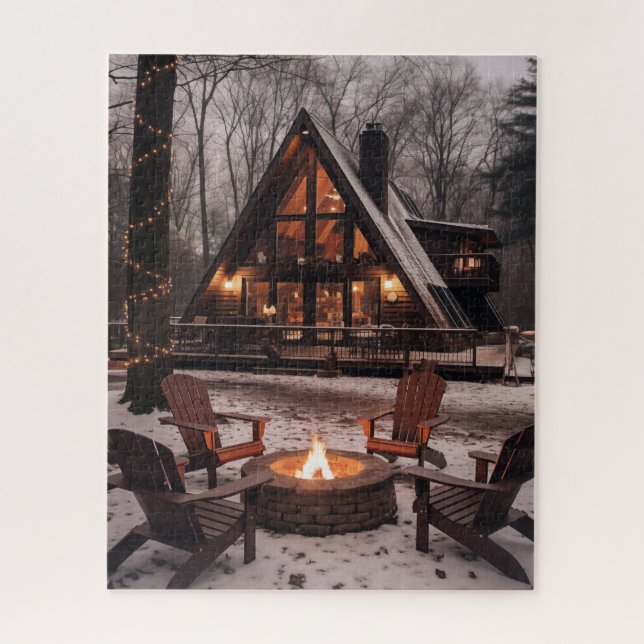 NAVIDADES A-FRAME CABIN HOUSE JIGSAW PUZZLE (Vertical)