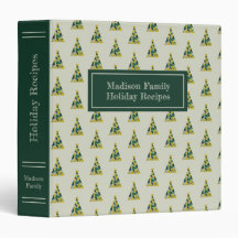 Navidades Abstract Pine Tree Holiday Recipe Binder