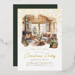 Navidades acogedores Invitación al Relieve metaliz