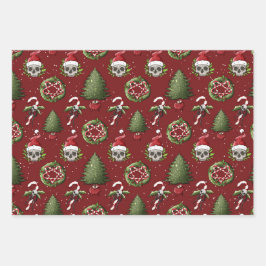 Navidades acribillados envueltos de papel con crán