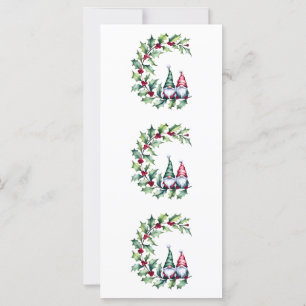 Navidades Acuarela Gnomes Sentados En Holly Twig