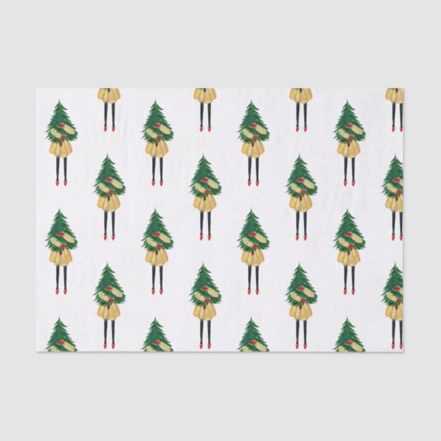 Navidades acuarelas Papel higiénico Chica de moda (Anverso)