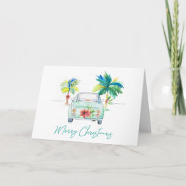 Navidades acuáticos tarjetas de playa tropical