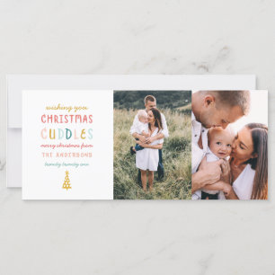 Navidades acurrucan dos tarjetas de vacaciones fam