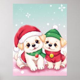 Navidades adorables cachorros en arte de Gorras fe