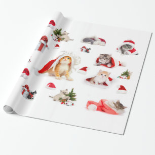 Navidades Adorables Gatitos Envolver Papel