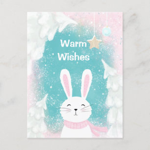 Navidades adoran la tarjeta postal rosa y de menta