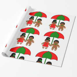 Navidades afro jengibre papel de envolver